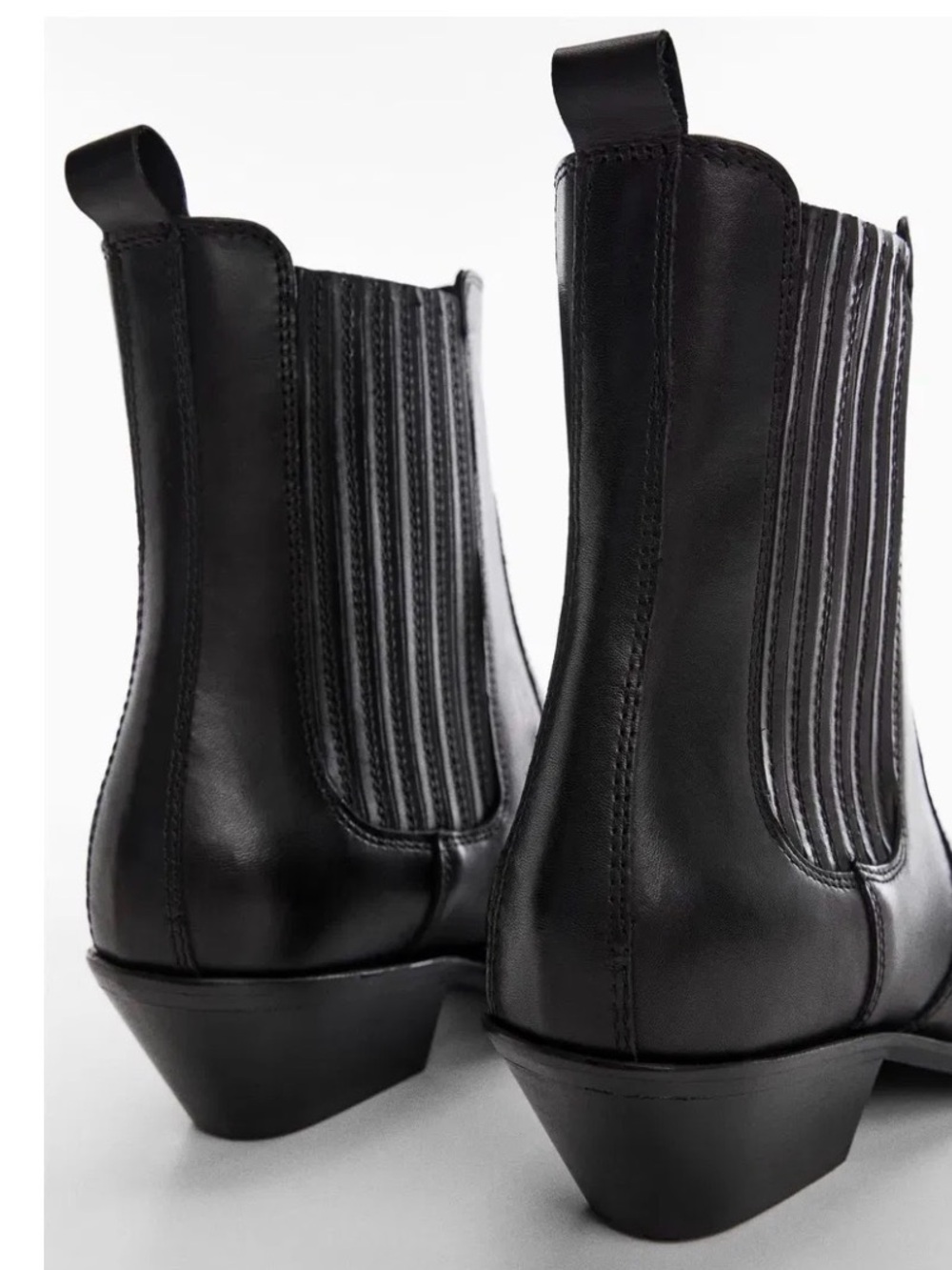 Mango MNG Metallic Pointed Toe Leather Ankle Boots NWT - Picture 4 of 6